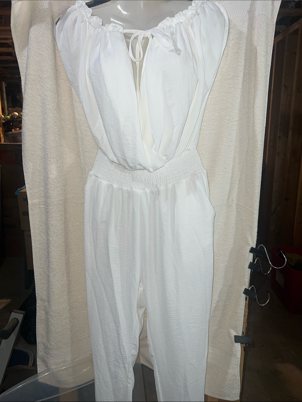Women’s White Off-Shoulder Jumpsuit